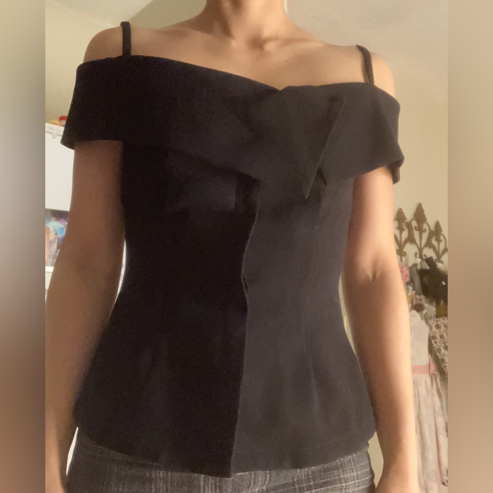 NOT FOR SALE: Theory Off Shoulder Black Dress Top (will consign)